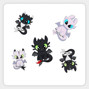 Toothless the dragon with family furies, how to train your dragon family Magnet